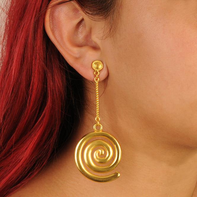 Arete Largo Espiral Quimbaya - Blumart