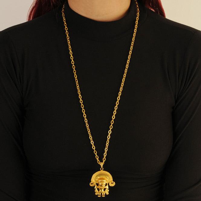 Cadena Larga Zoomorfo con Aretes Tairona - Blumart