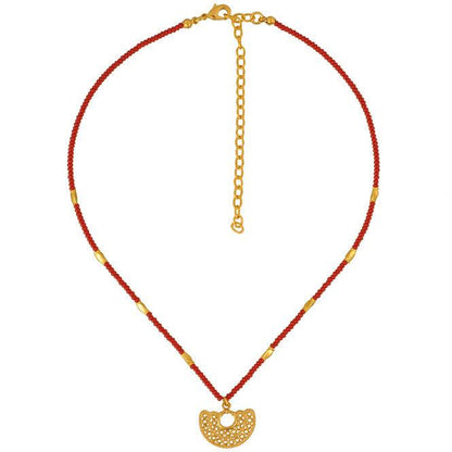 Collar cristal checo mini rojo y dije nariguera filigrana doble Sinú - Blumart