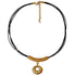 Collar Cuero 4 Vueltas y Dije Pequeño Nariguera Calima - Blumart