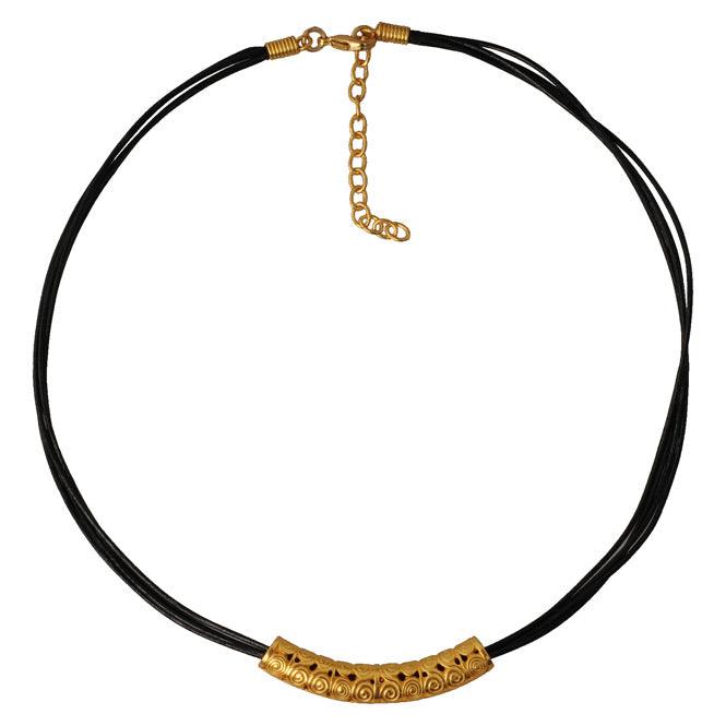 Collar Cuero 4 Vueltas y Accesorio Precolombino - Blumart