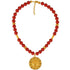 Collar semipreciosa fossil rojo y dije pectoral de trece caras Nariño - Blumart
