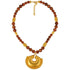 Collar semipreciosa lluvia de oro y dije nariguera de una trenza Quimbaya - Blumart