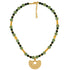 Collar semipreciosa aventurina, fossil verde y dije nariguera filigrana doble Sinú - Blumart
