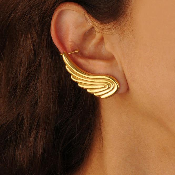 Ear Cuff Y Arete Ala Renacer - Blumart