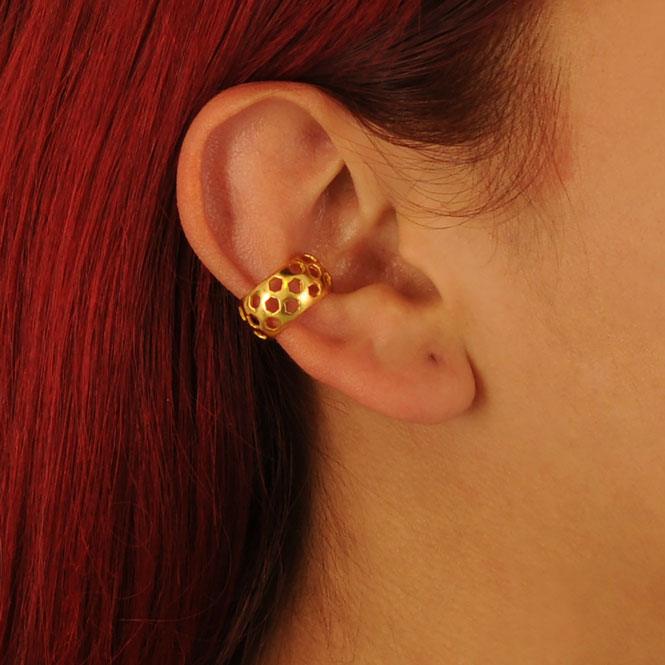 Ear cuff panal Vuelo de Vida dorado - Blumart