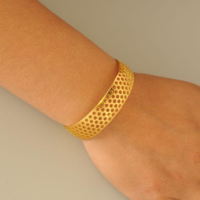 Brazalete panal Vuelo de Vida dorado - Blumart