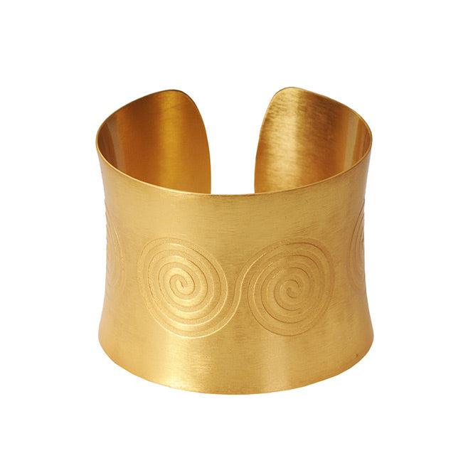 Brazalete de Aro Pictograma Espiral Doble. Convexo - Blumart