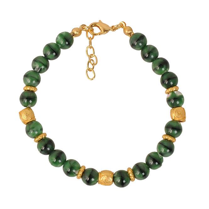 Pulsera Cristal Checo Verde 8mm - Blumart