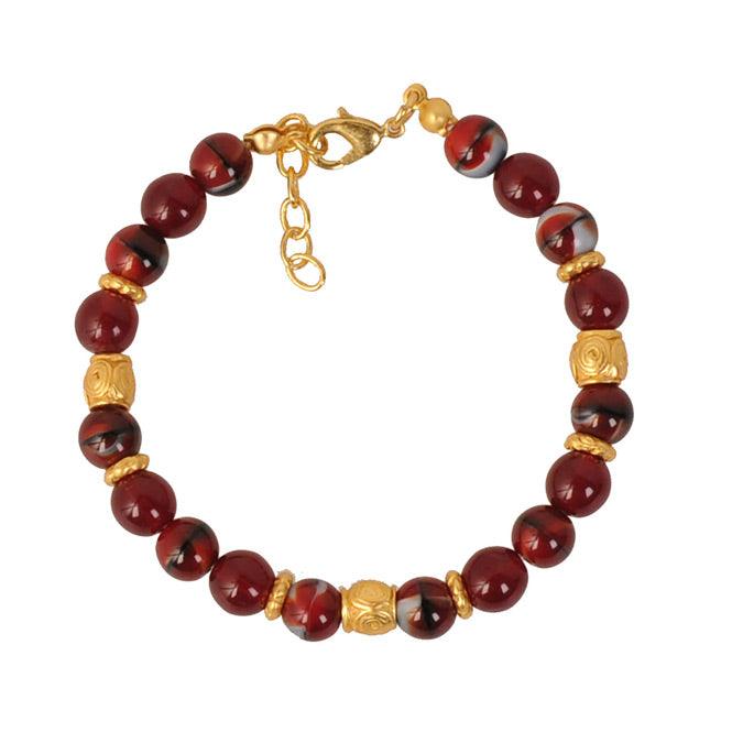 Pulsera Cristal Checo Rojo 8mm - Blumart