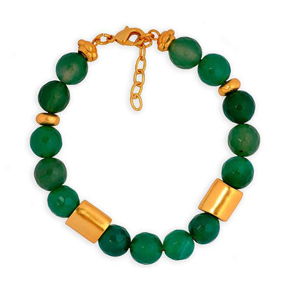 Pulsera Piedra Semipreciosa Ágata Verde 10mm - Blumart