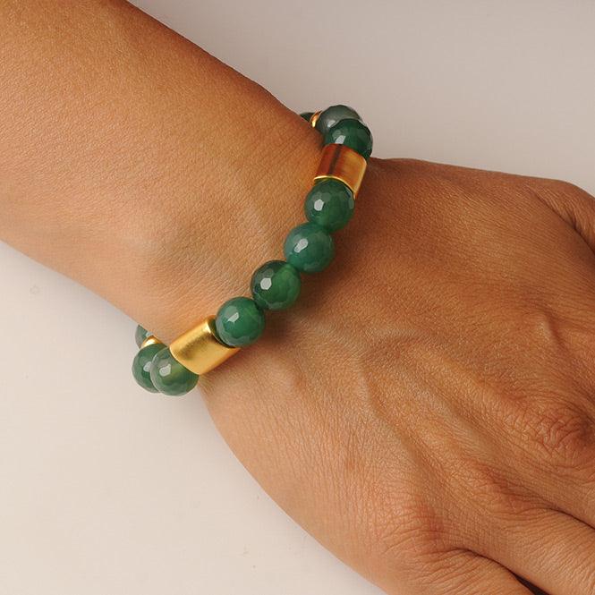 Pulsera Piedra Semipreciosa Ágata Verde 10mm - Blumart