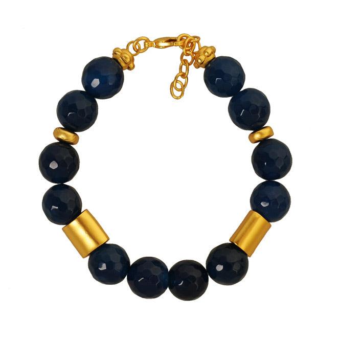 Pulsera Pidera Semipreciosa Ágata Azul 12mm - Blumart