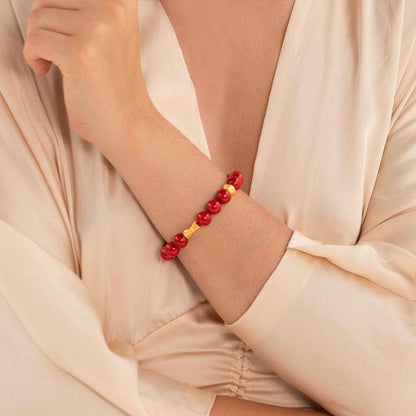 Pulsera semipreciosa fossil rojo - Blumart