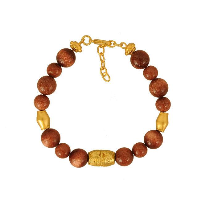 Pulsera semipreciosa lluvia de oro - Blumart